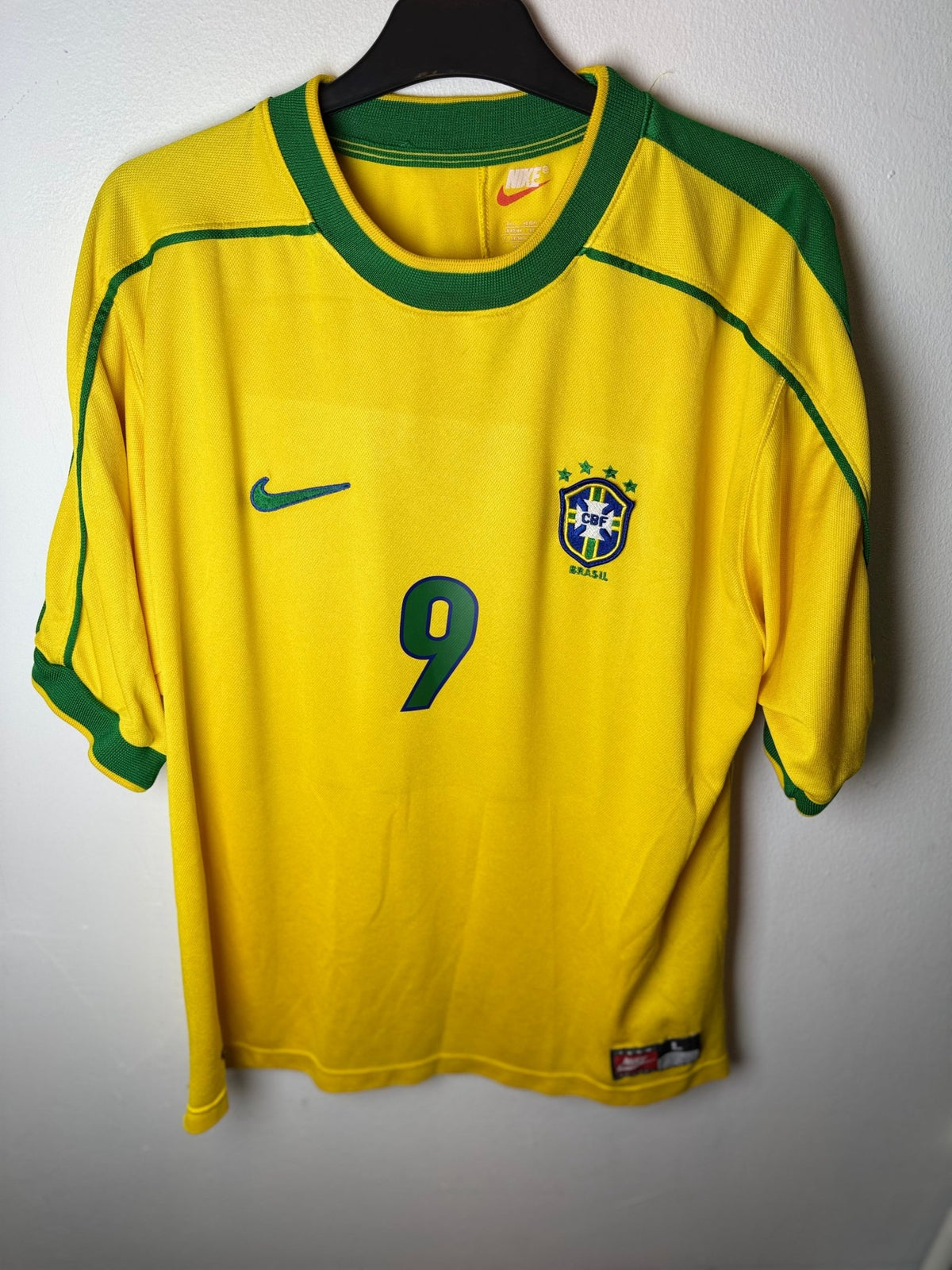 Nike Brazil Home 1998 Ronaldo 9 - 8/10 - TheFootballIdiots