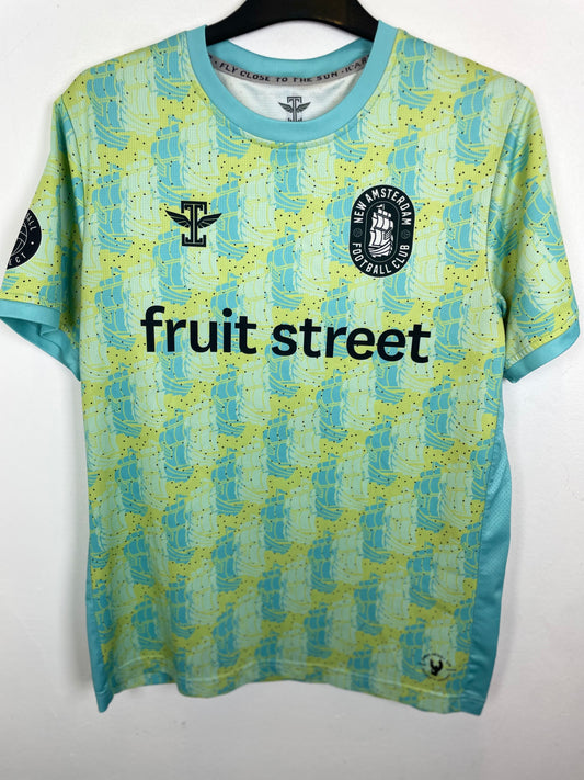 Adidas Ajax 2021 third shirt with embroidered club crest , Front view of Ajax Amsterdam third football shirt 2021 in 9/10 condition