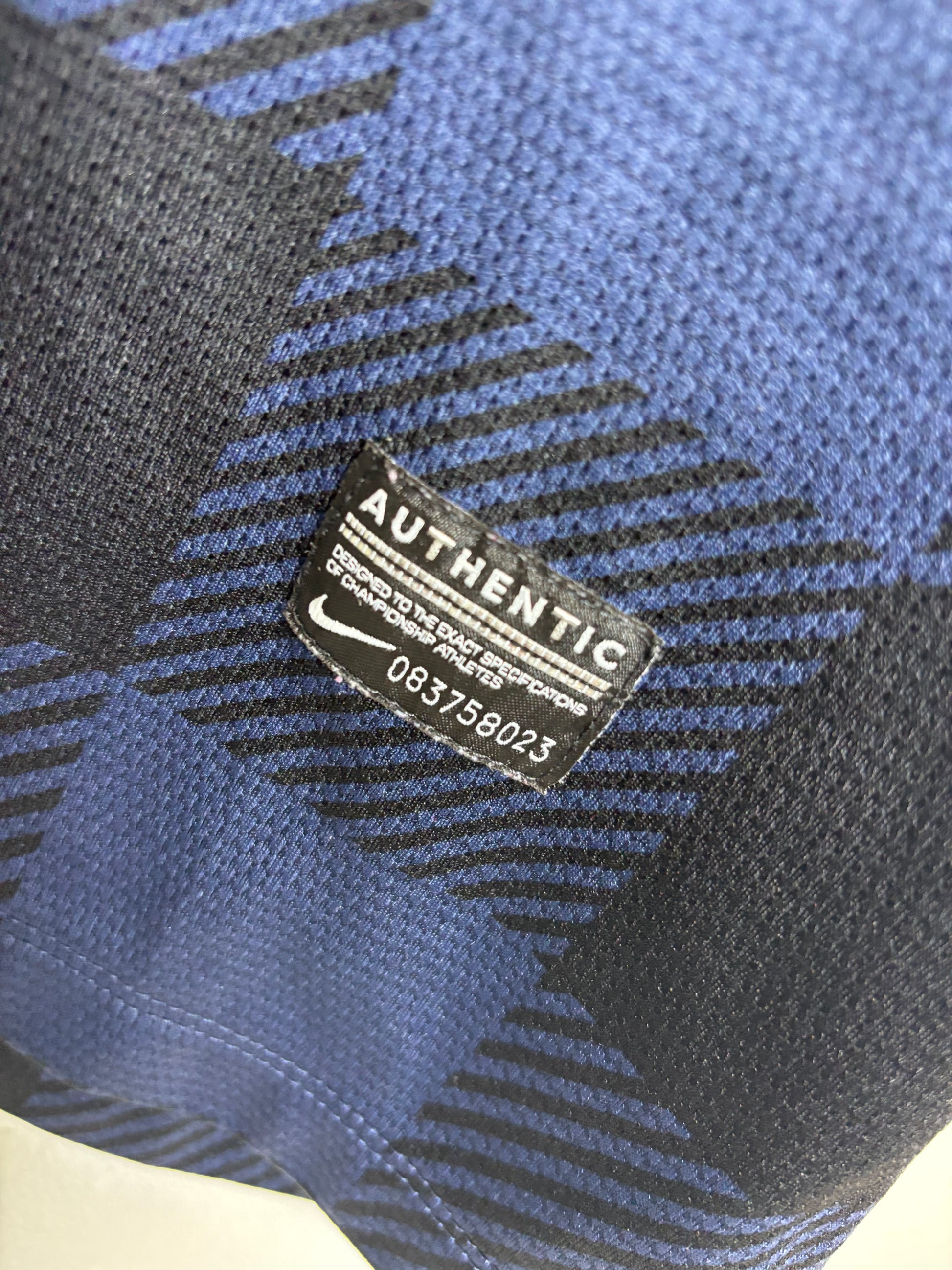 Nike Manchester United 13/14 away shirt sponsor detail and Premier League sleeve patches, Januzaj 44