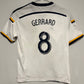 White sports jersey with 'Gerrard' and number '8' on a gray background