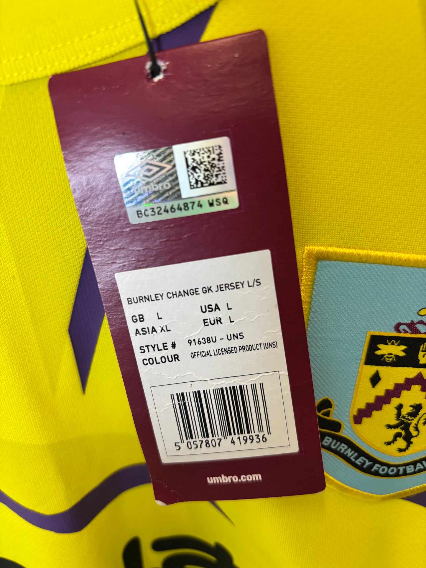 Umbro Burnley Third GK 19/20 Pope 1 - 10/10