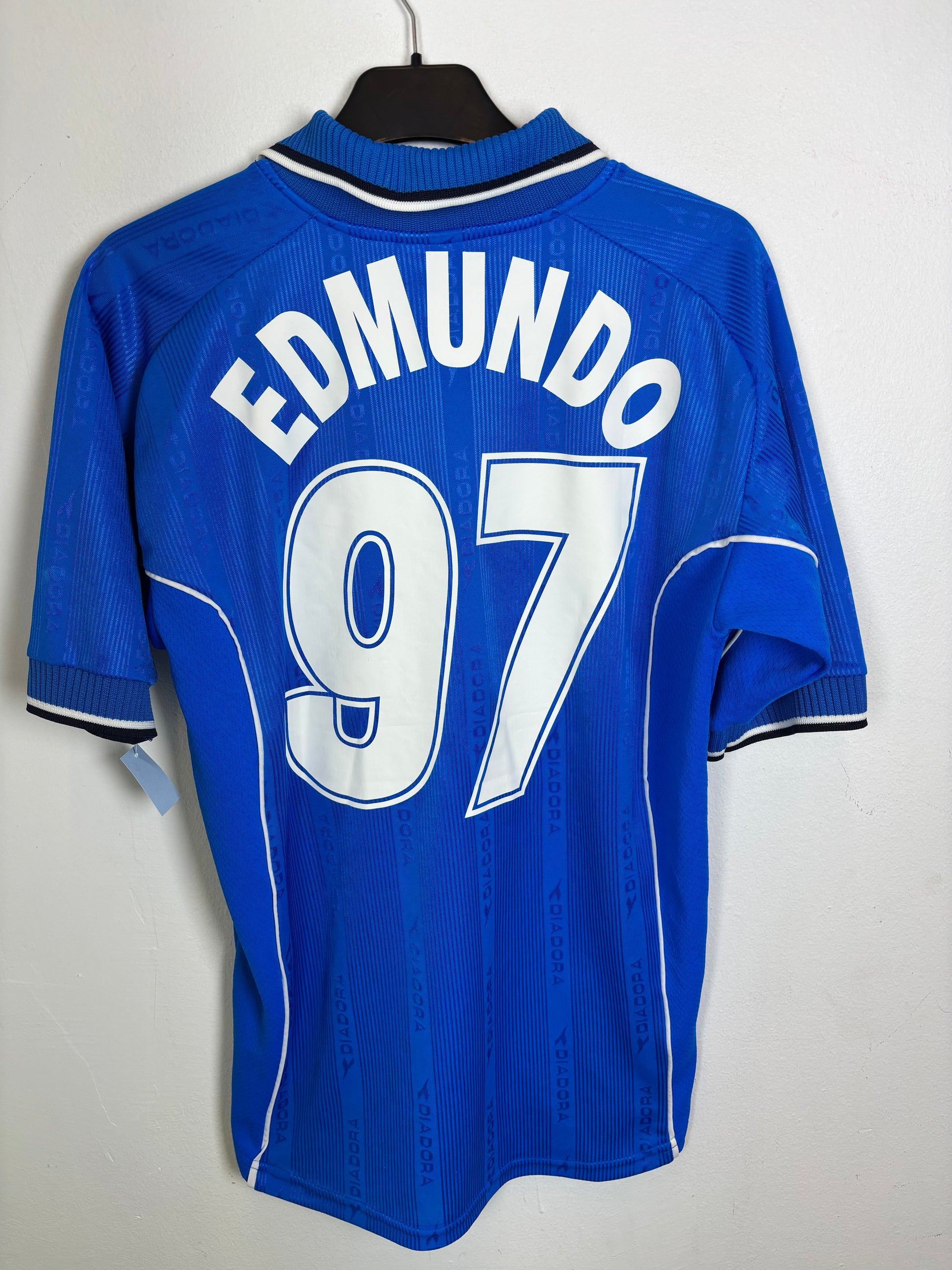 Diadora Napoli 00/01 home shirt back view showing Edmundo name and number 97 in size M