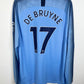 Man City 18/19 home long sleeve — back with De Bruyne 17 Premier League nameset