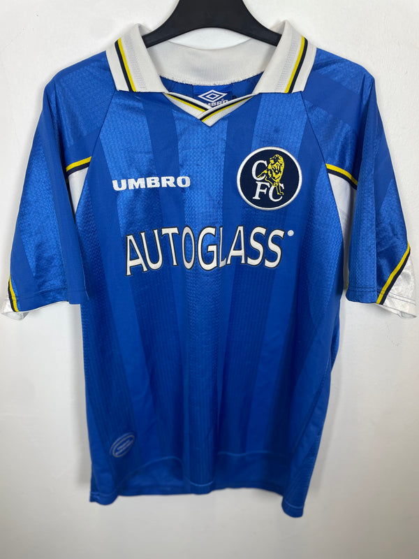 Umbro Chelsea home shirt 1997-99 with Zola 25 in blue, vintage football jersey size L