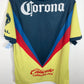 Back view of Nike Club América 20/21 home shirt in yellow showing plain rear design, size L