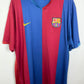 Nike Barcelona home shirt 06/07 with Ronaldinho 10, classic blue and red stripes, size XL