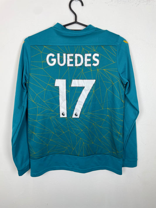 Back view of Wolves away shirt 22/23 showing Guedes name and number 17 with matching shorts