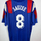 Back view of Adidas France home shirt 1992 showing Sauzee name and number 8