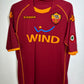 Kappa AS Roma home football shirt from 08/09 season in classic red with yellow trim and white shorts collar