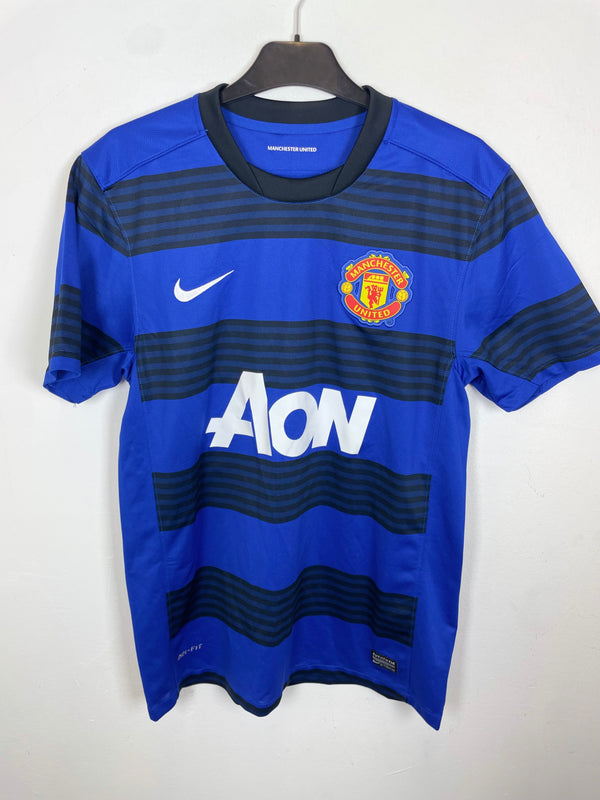 Nike Manchester United 2011-13 away football shirt in blue with AON sponsor, excellent 9/10 condition