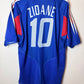 Zidane 10 on the back of the France 2004 home shirt