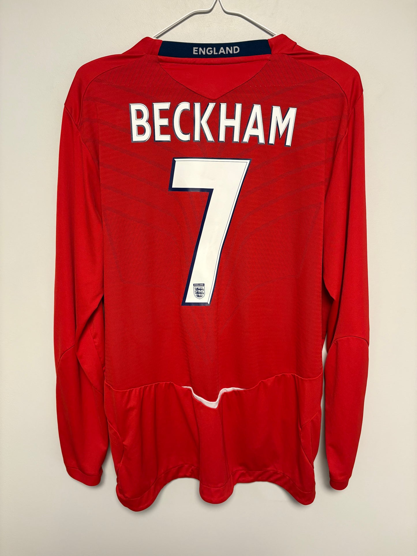 Umbro England Away LS 08/10 Beckham 7 - 8/10