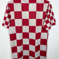 Back view of Nike Croatia home shirt 2012 in white and red checkered pattern, size S