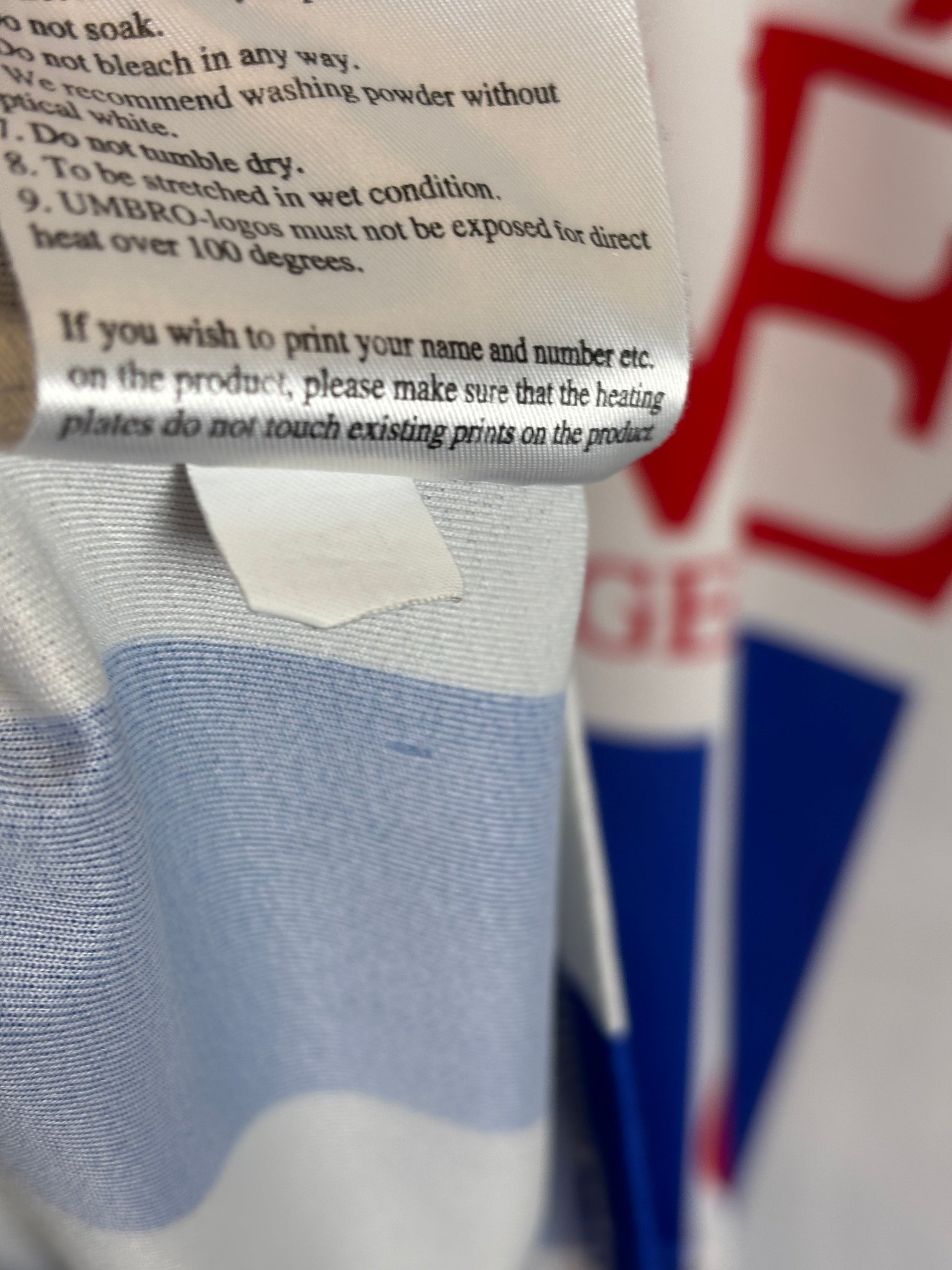 Close-up of a label on a product with a blurred background