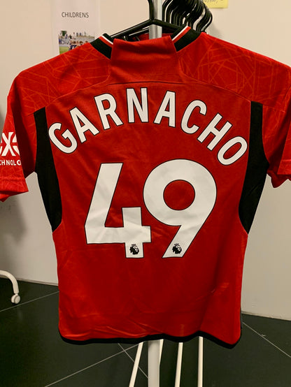 Manchester United Hjemme 23/24 Garnacho 49 | Barnestørrelser