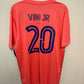 Back view of Real Madrid 20/21 away shirt showing Vini jr name and number 20