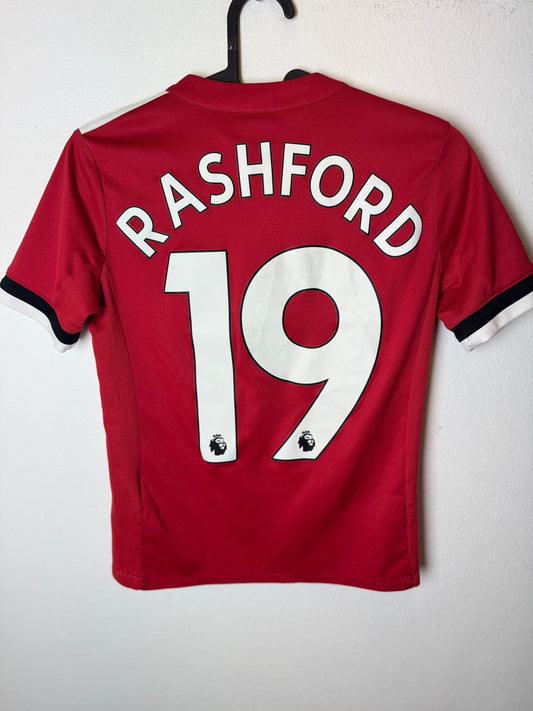 Adidas Manchester United Home 17/18 Rashford 19 Kids - 8/10 - TheFootballIdiots