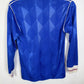 Front view of the Macclesfield Town 1989 kids home shirt showing the FA Trophy winners detail, shown in full front detail