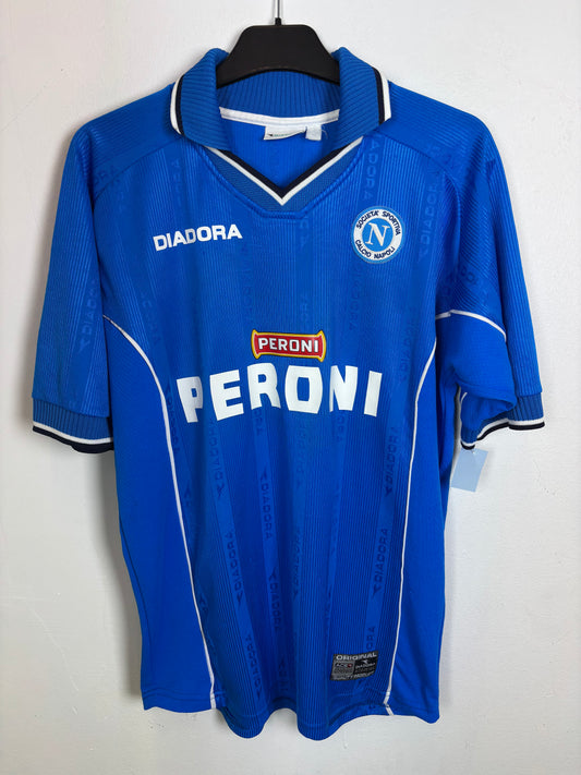 Diadora Napoli home shirt 00/01 featuring Edmundo 97 in sky blue, excellent 8/10 condition