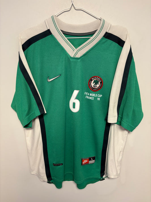 Nike Nigeria hjemmedrakt 1998 West 6 – home jersey forfra