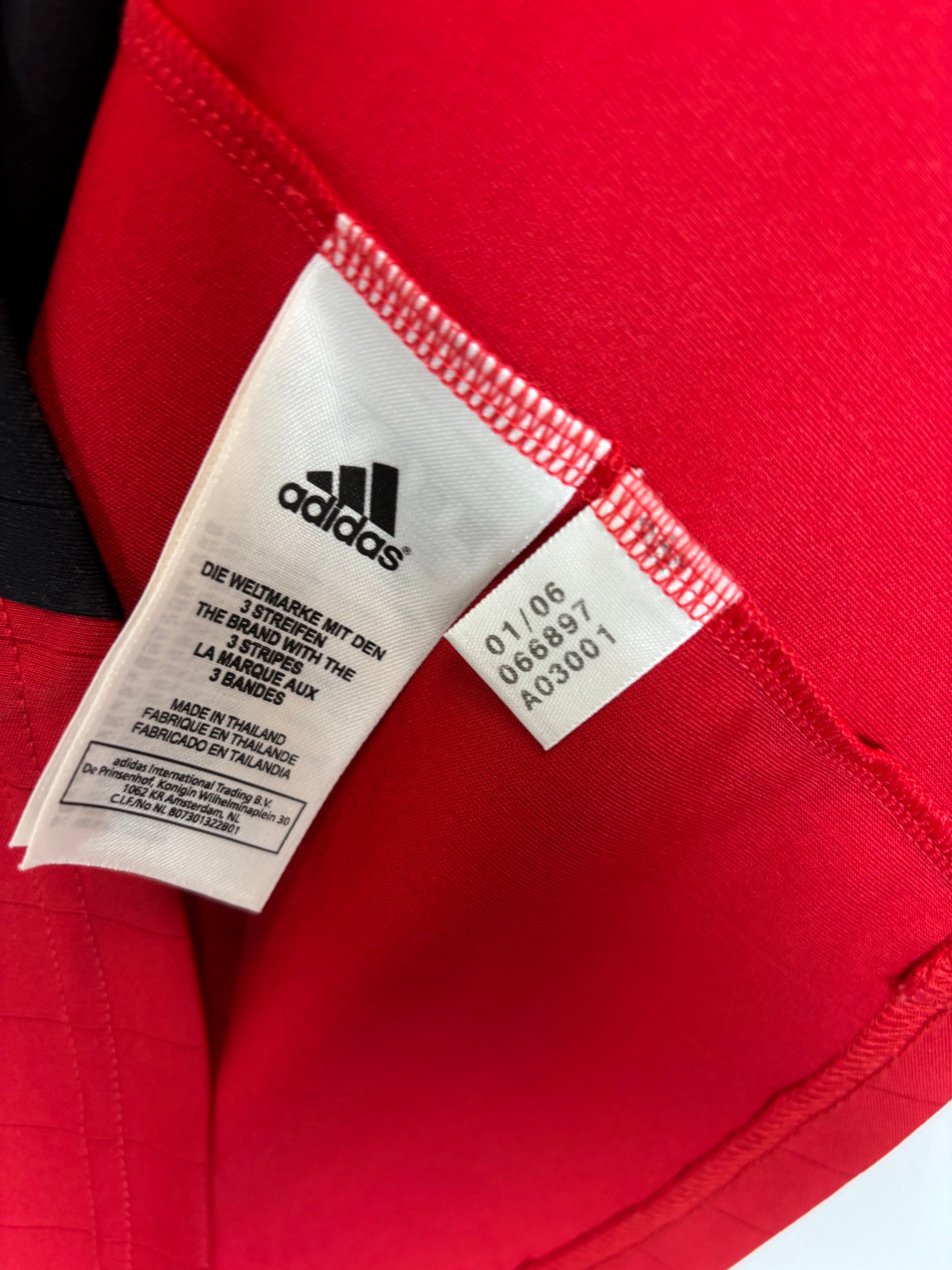 Adidas Germany away shirt 2006 detail view showing fabric texture and vintage condition