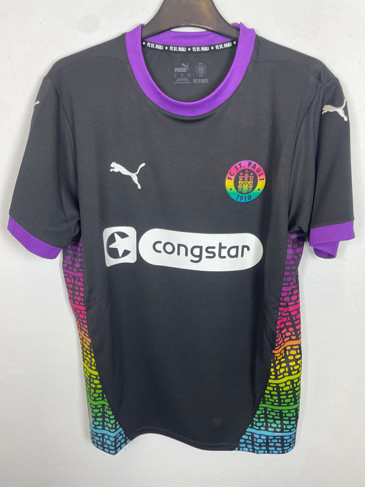 Puma FC St.Pauli 24/25 third shirt — front view in black with purple accents