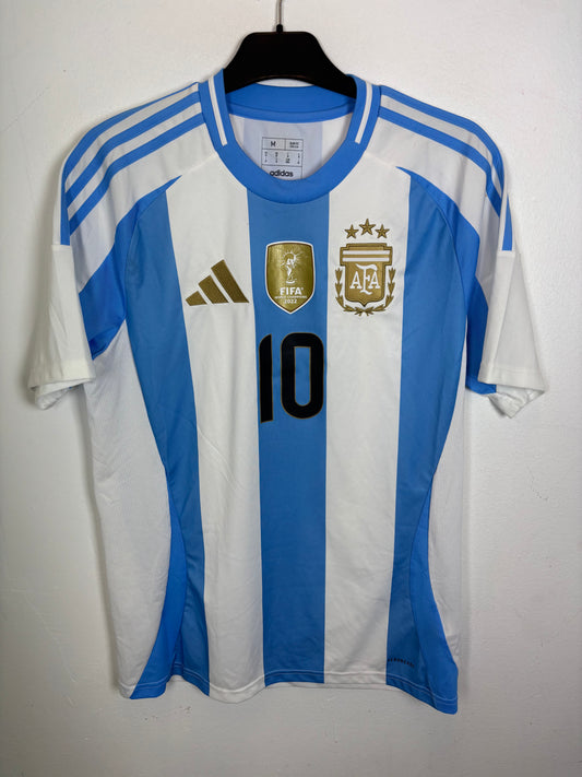 Adidas Argentina home shirt 2024 with Messi 10 in excellent 9/10 condition, size M