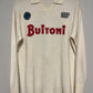 Beige long-sleeve football shirt with 'Buitoni' branding on a gray background