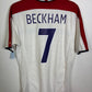 Back view of Umbro England home shirt 03/05 showing Beckham name and number 7