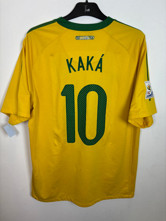 Back view of Nike Brazil 2010 home shirt showing Kaka name and number 10 in excellent condition