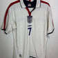 Umbro England home shirt 03/05 with Beckham 7 in excellent condition, white with red and blue trim