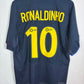 Back view of Nike Barcelona 02/04 third shirt showing Ronaldinho name and number 10