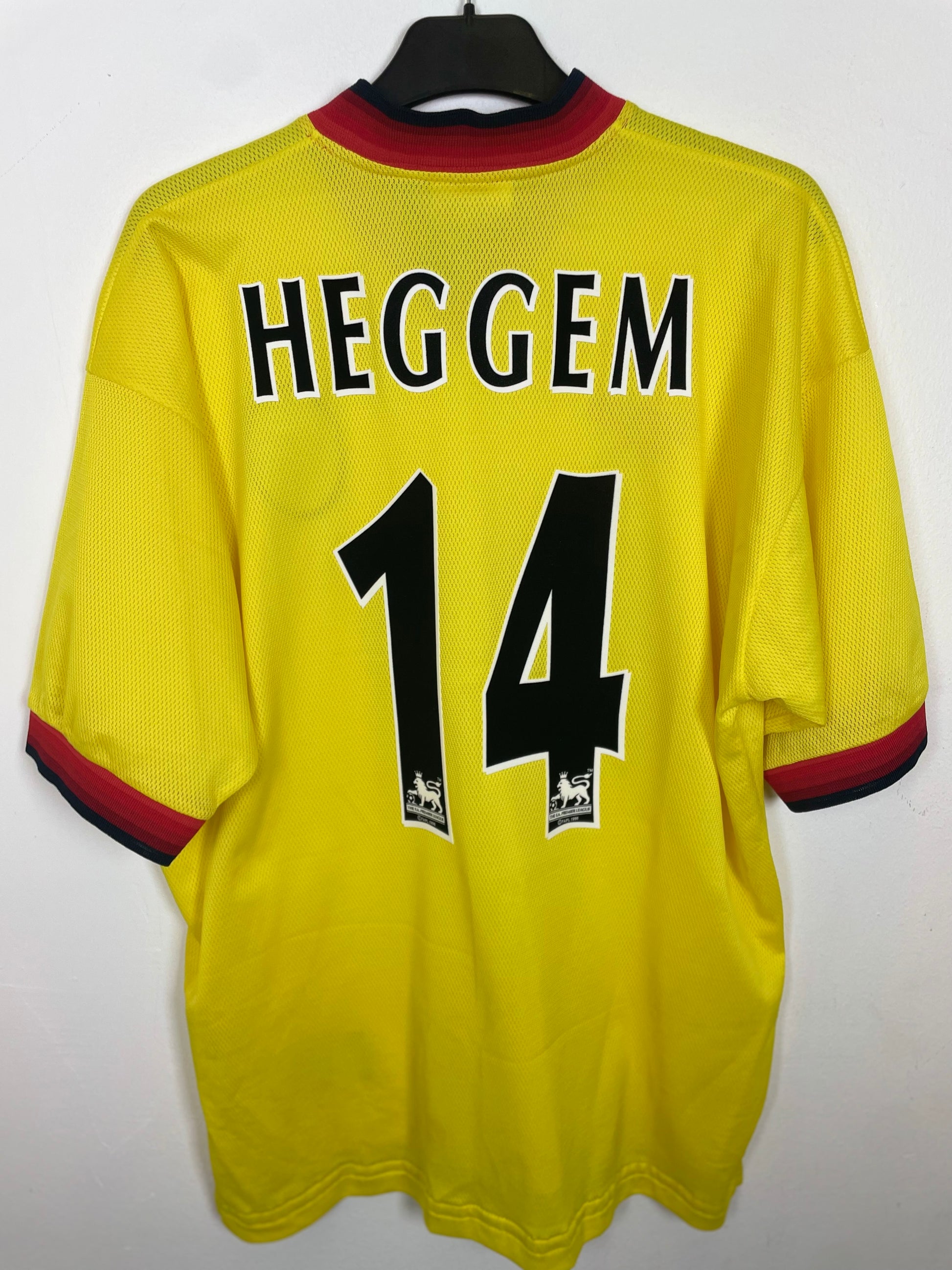 Back view of Reebok Liverpool away shirt 97/99 showing Heggem name and number 14