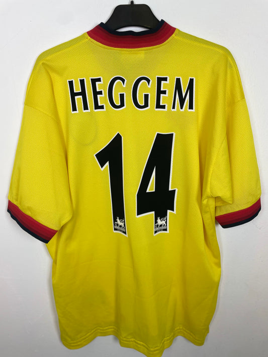 Back view of Reebok Liverpool away shirt 97/99 showing Heggem name and number 14