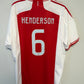 Back view of Ajax 23/24 home shirt showing Henderson name and number 6 on white jersey