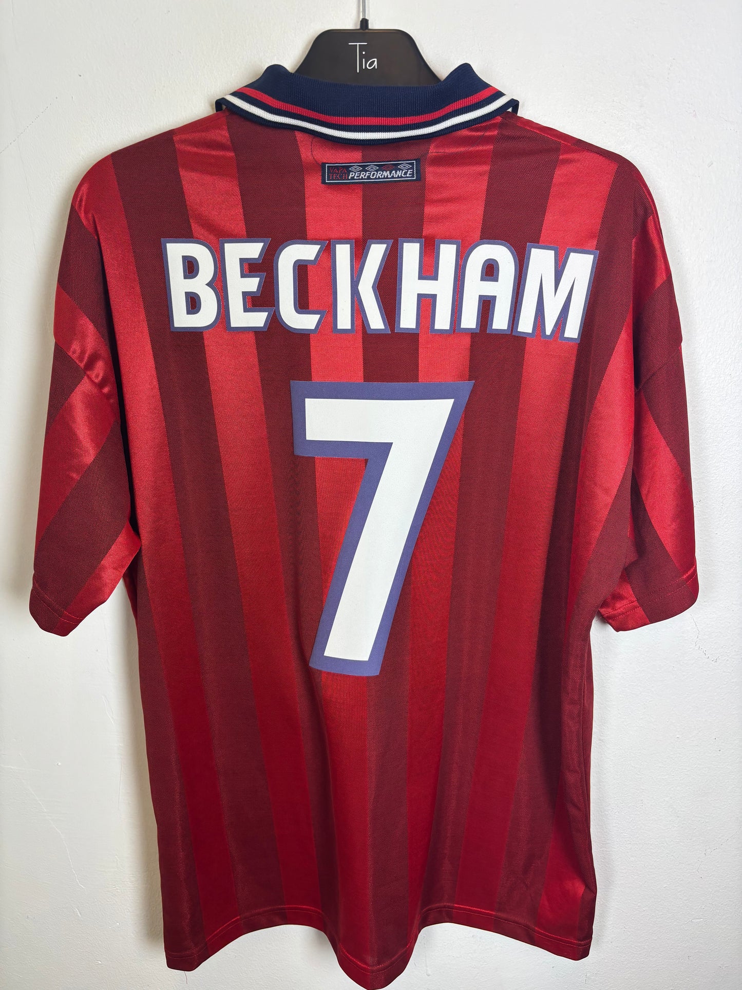 Umbro England Away 1998 Beckham 7 - 9/10