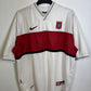 Nike Poland home football shirt from 1998 in white with red trim, front view showing classic design