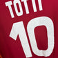 Close-up of AS Roma club badge and Kappa logo on the chest of the 08/09 home football shirt