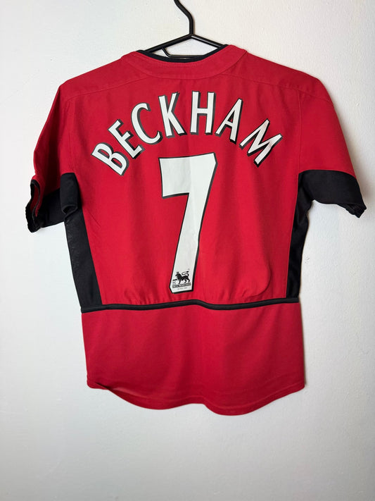 Nike Manchester United Home 02/04 Beckham 7 Kids - 8/10 - TheFootballIdiots