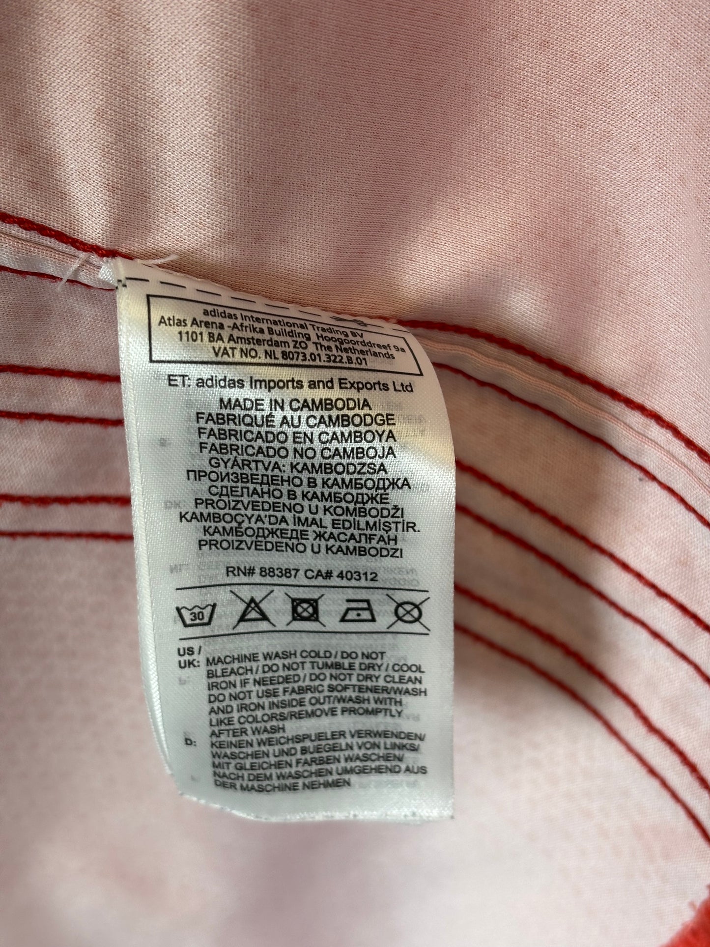 Adidas Real Madrid third shirt 18/19 size and care label detail, excellent condition