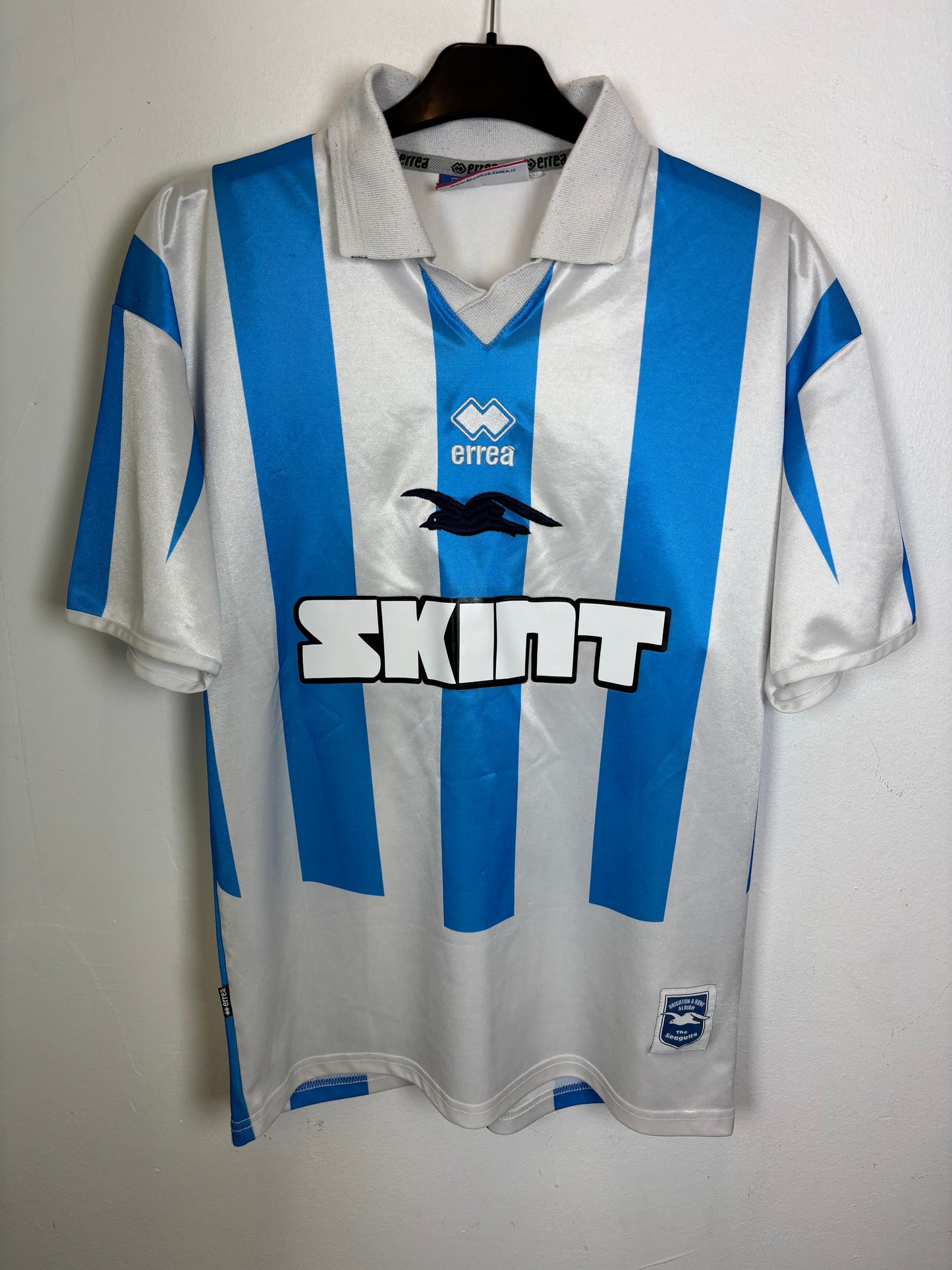 Errea Brighton Hove Albion home shirt 2004-06 blue white stripes front view