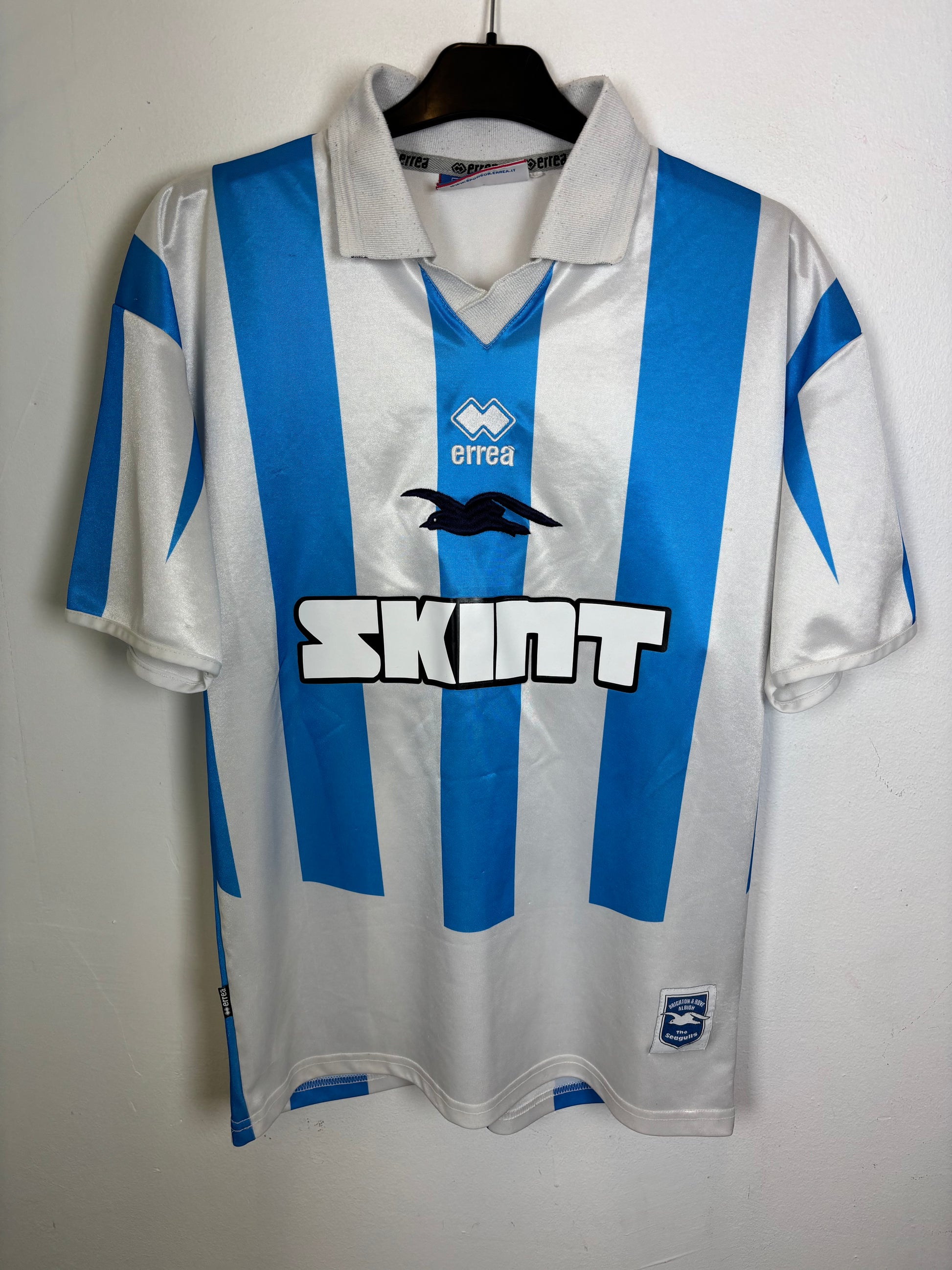 Errea Brighton Hove Albion home shirt 2004-06 blue white stripes front view
