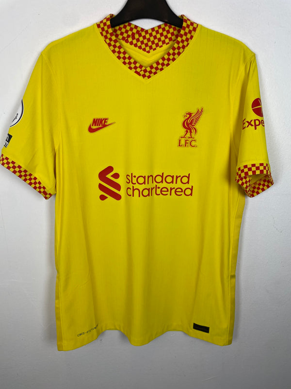 Nike Liverpool 2021/22 yellow player spec third shirt front