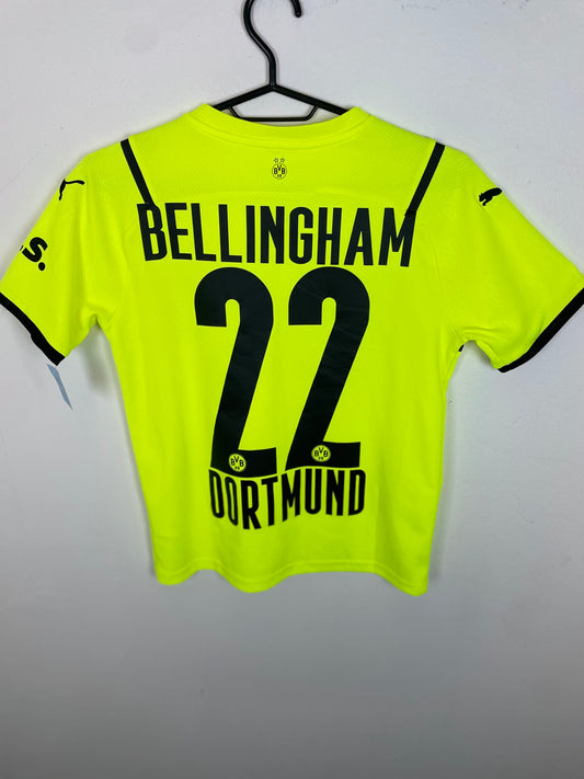 Back view of Puma Dortmund 21/22 third shirt displaying Bellingham name and number 22, kids 11-12Y