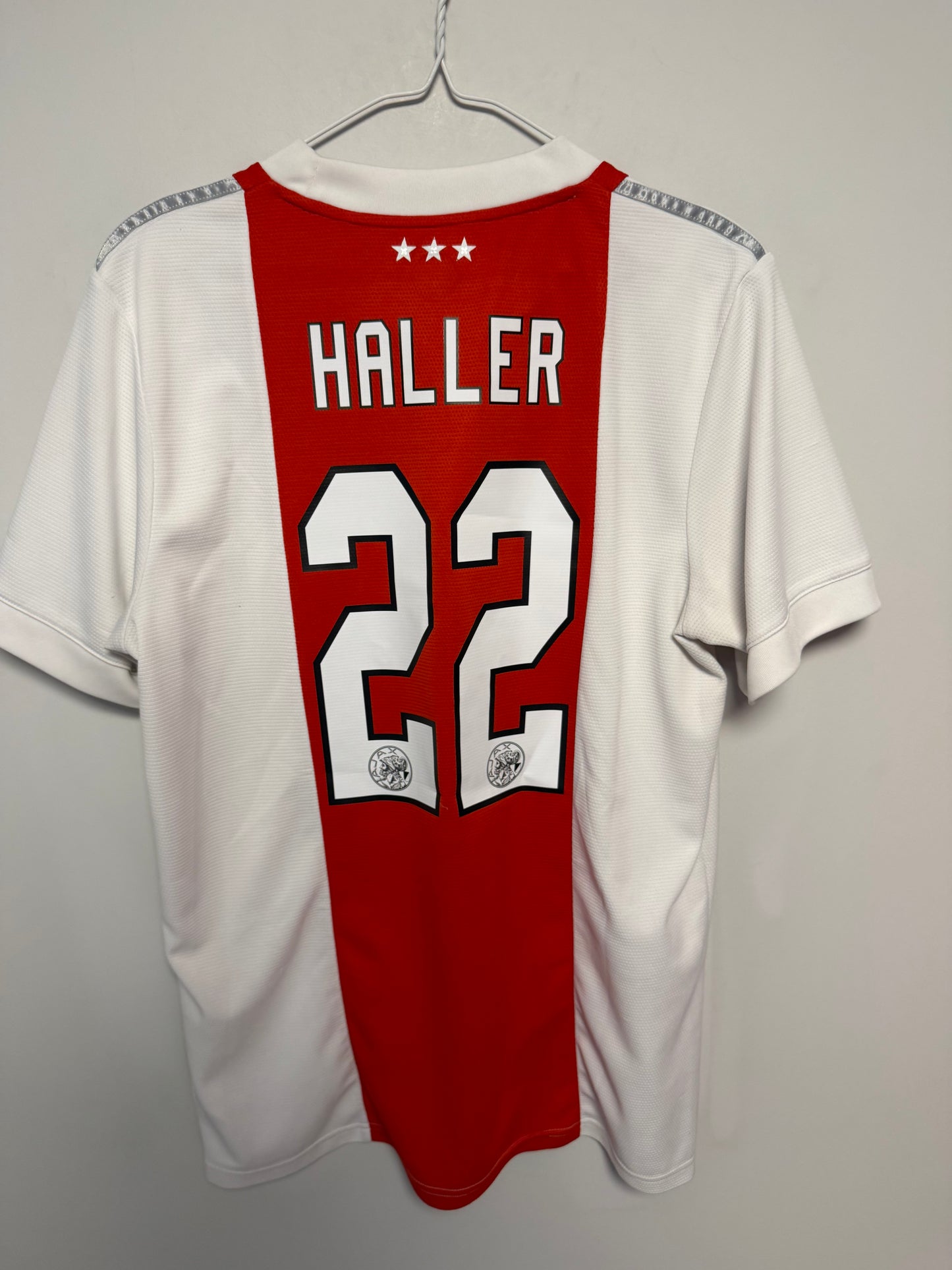 Back view of Ajax 21/22 home shirt showing Haller name and number 22 print