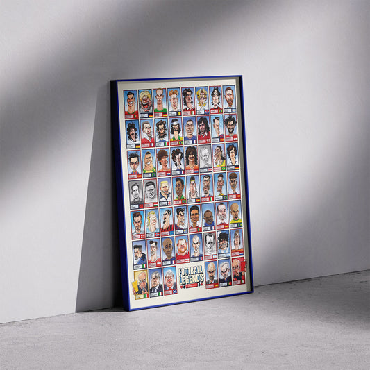 Football Legends poster featuring classic football imagery and design