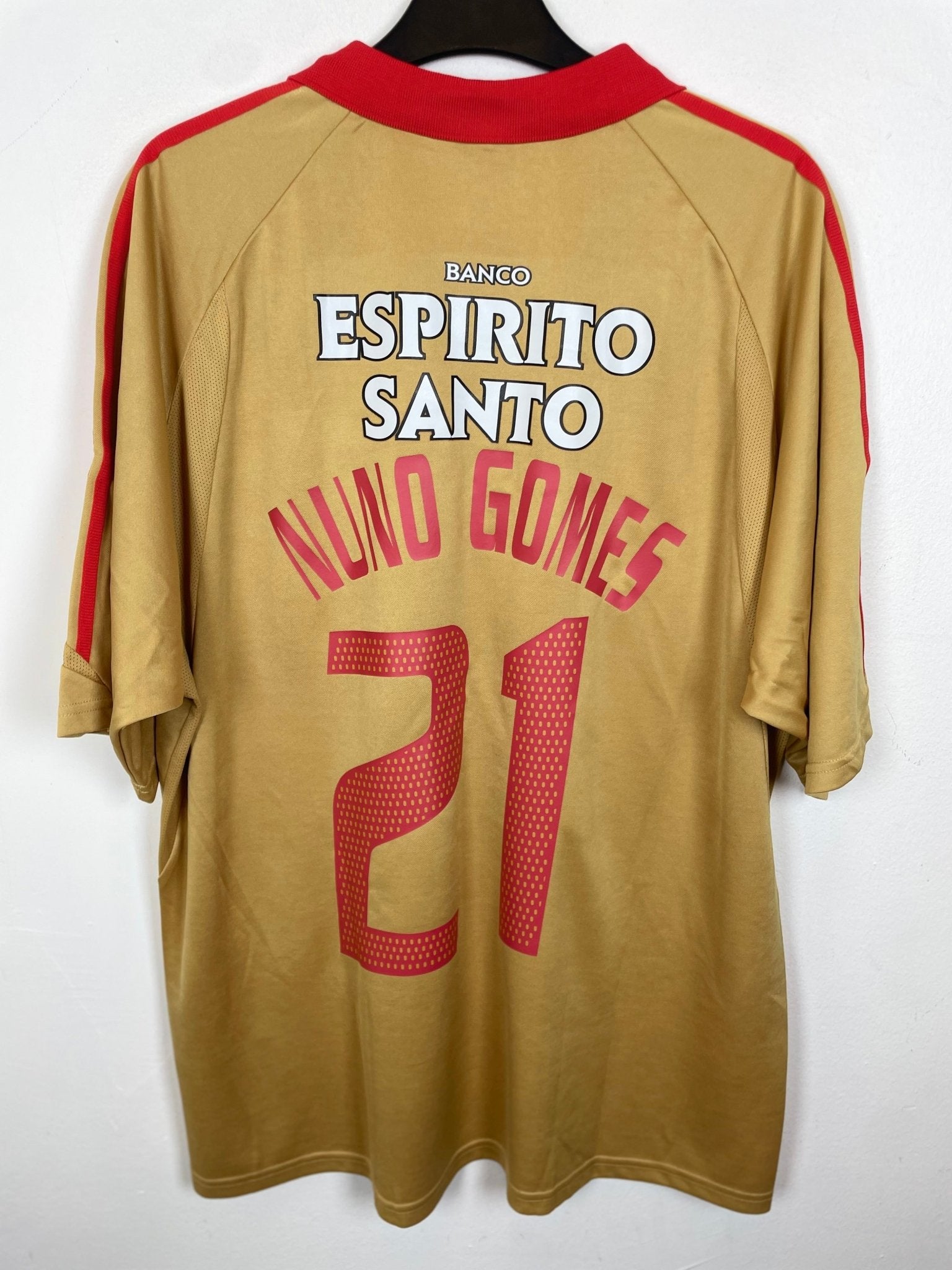 Front view of the Benfica 04/05 third shirt showing the club crest and Adidas three stripes, shown in full front detail