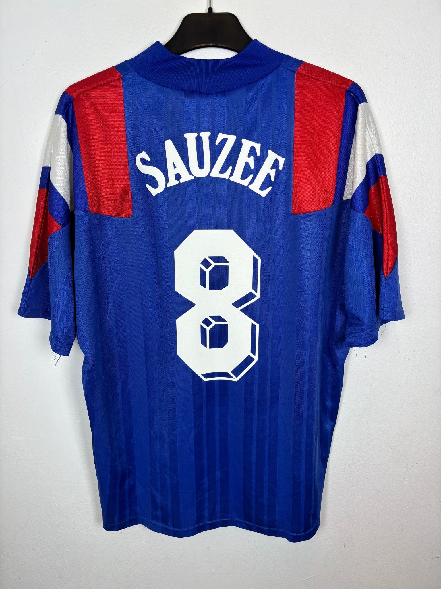 Adidas France Home 1992 Sauzee 8 - 8/10 - TheFootballIdiots