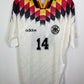 Vintage Adidas Germany 1994 home football shirt with the banded design and Berthold 14, genuine original football shirt