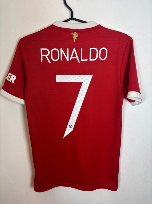Adidas Manchester United Home 21/22 Ronaldo 7 kids - 8/10 - TheFootballIdiots